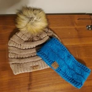 CC beanie and headband
